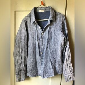 CP Shades Blue Pinstripe Blouse